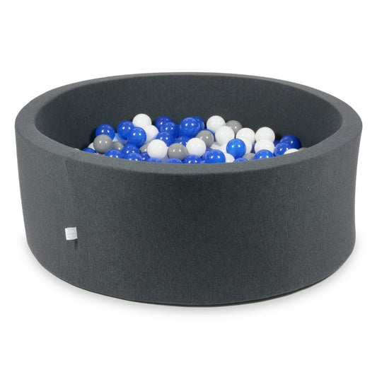 Piscine à Balles 110x40 graphite  avec balles 500 pcs (bleu, blanc, gris)