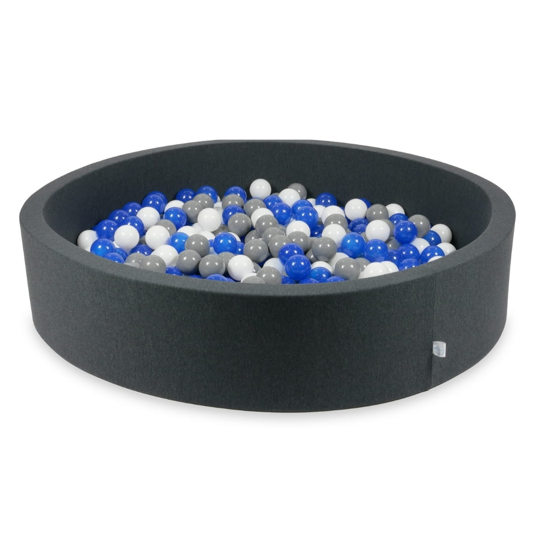Piscine à Balles 130x30 graphite avec balles 600 pcs (bleu, blanc, gris)