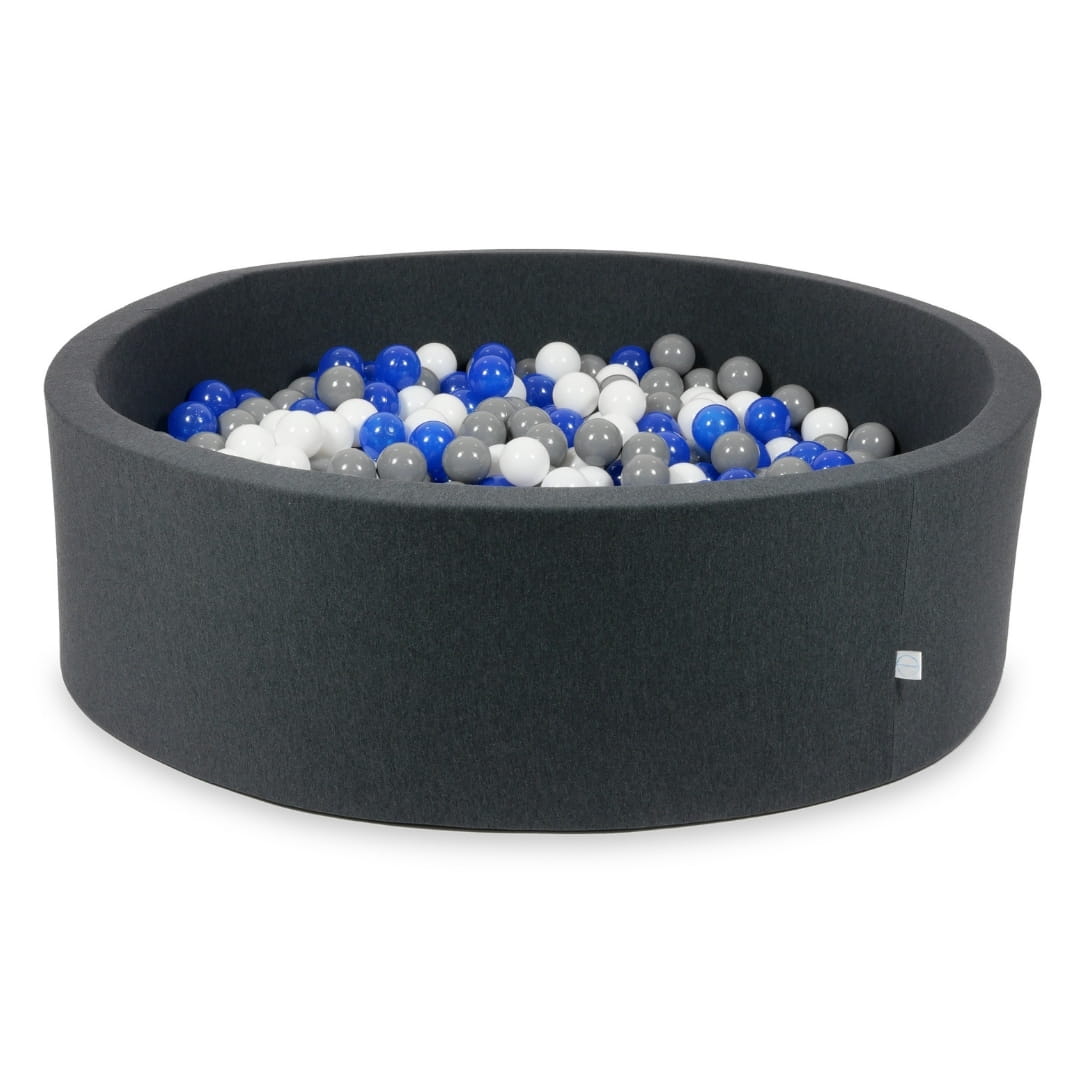 Piscine à Balles 130x40 graphite avec balles 700 pcs (bleu, blanc, gris)