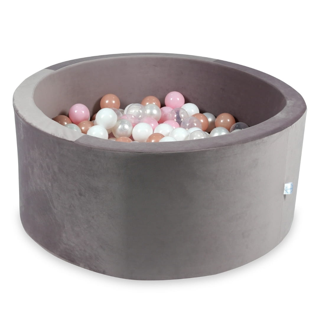Piscine à Balles 90x40 Velvet lilac avec balles 300 pcs (transparent, blanc, perlé, rose clair, or rose)