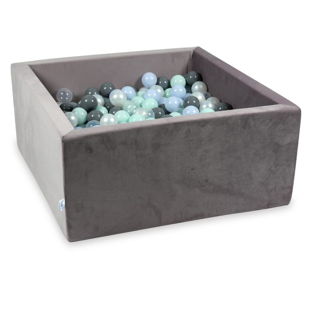 Piscine à Balles 90x90x40 Velvet lilac avec balles 400 pcs (menthe clair, bleu clair, perle clair, gris, transparent, perle)