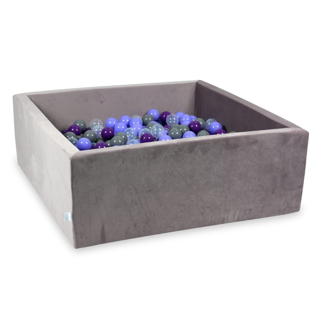 Piscine à Balles 110x110x40 Velvet lilac avec balles 600 pcs (transparent, bruyère, violet, gris)