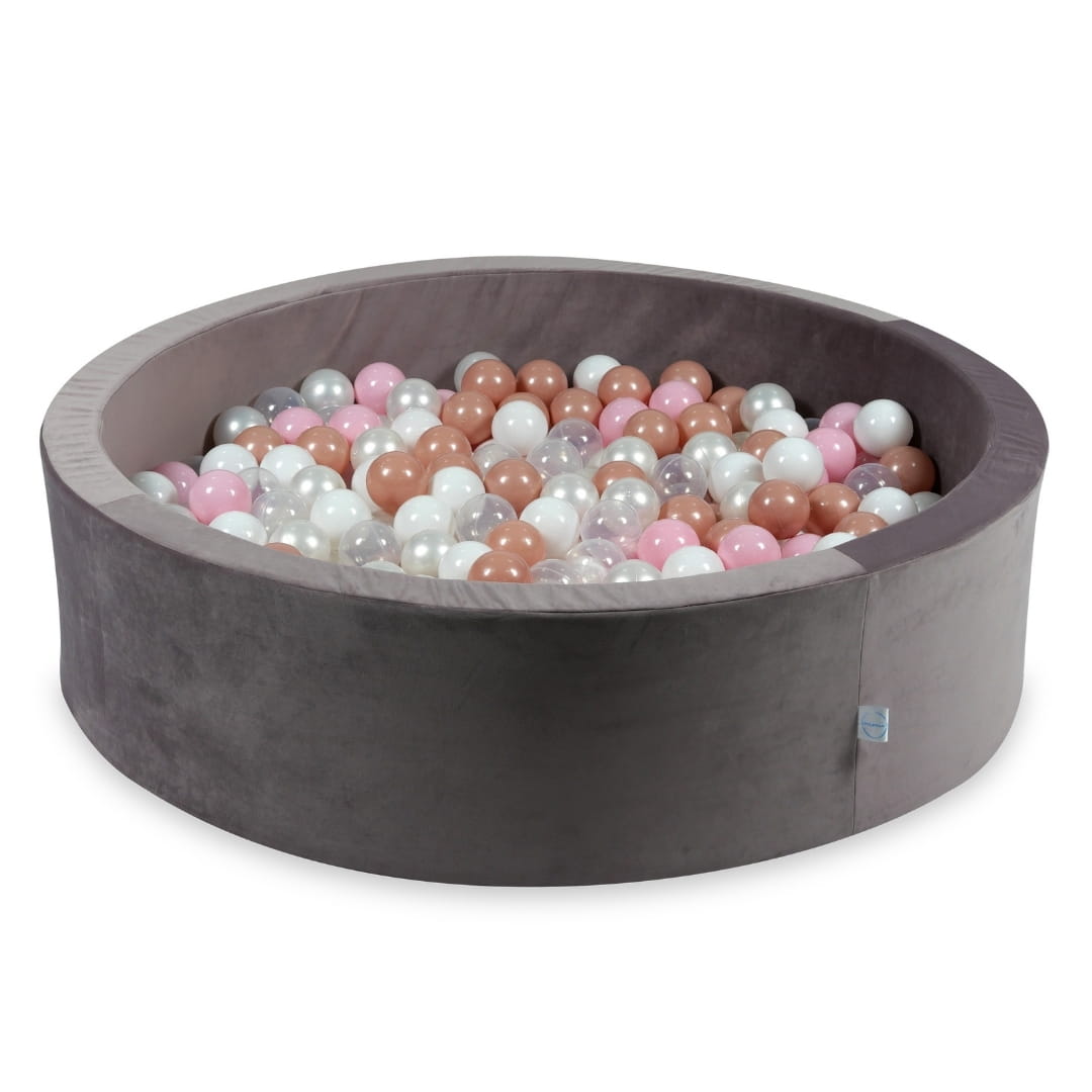 Piscine à Balles 110x30 Velvet lilac avec balles 400 pcs (transparent, blanc, perlé, rose clair, or rose)