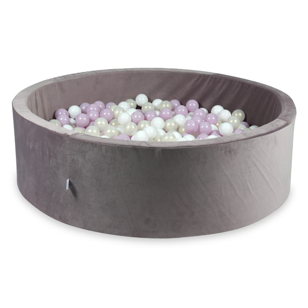 Piscine à Balles 130x40 Velvet lilac avec balles 700 pcs (blanc, rose clair perlé, iridescent)