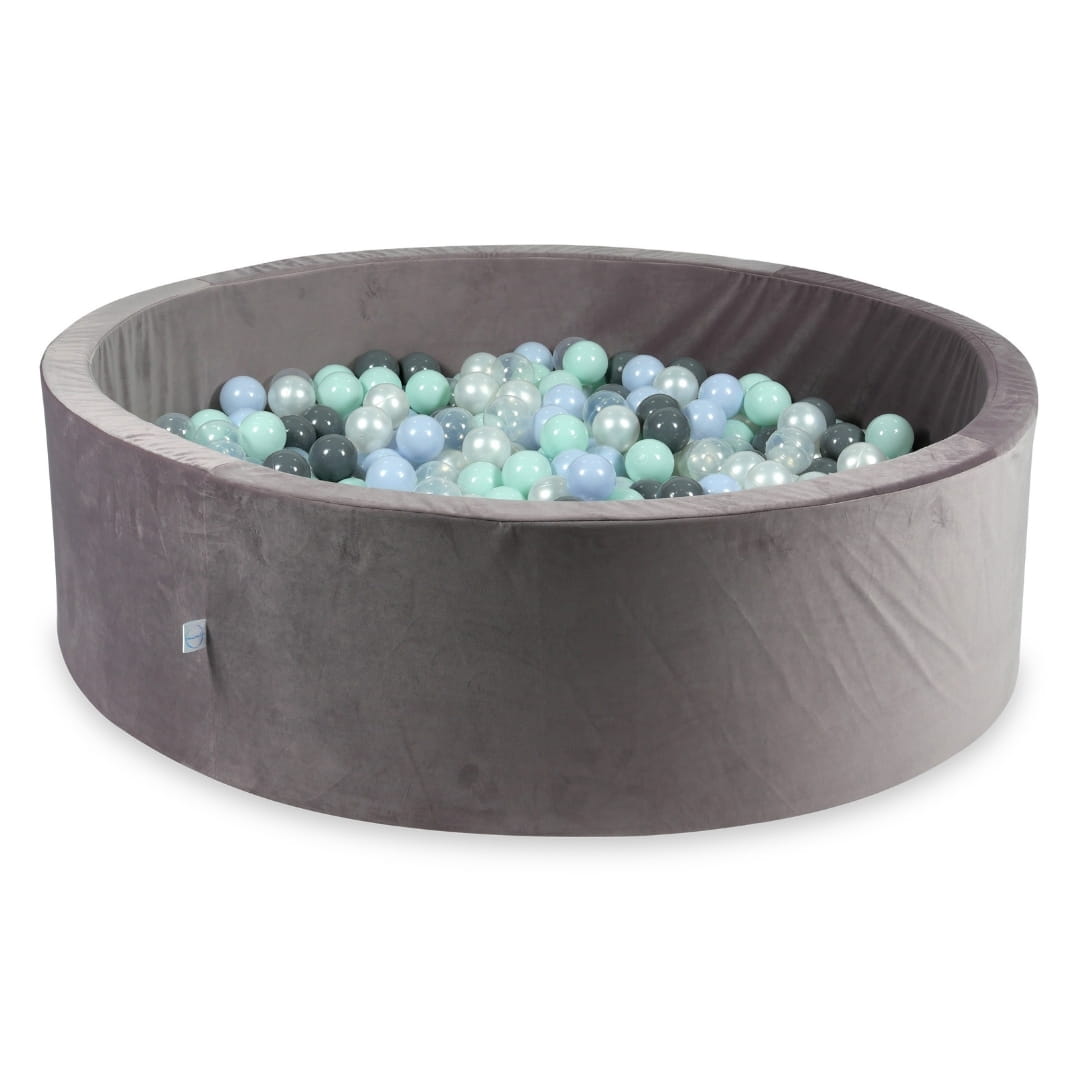 Piscine à Balles 130x40 Velvet lilac avec balles 700 pcs (menthe clair, bleu clair, perle clair, gris, transparent, perle)