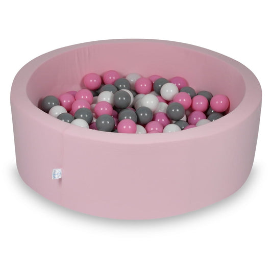 Piscine à Balles 90x30cm rose poudré avec balles 200pcs (blanc, gris, rose poudré)