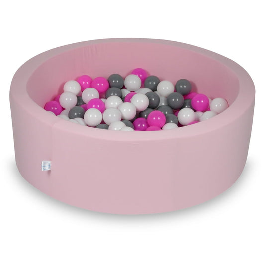 Piscine à Balles 90x30cm rose poudré avec balles 200pcs (blanc, gris, rose)