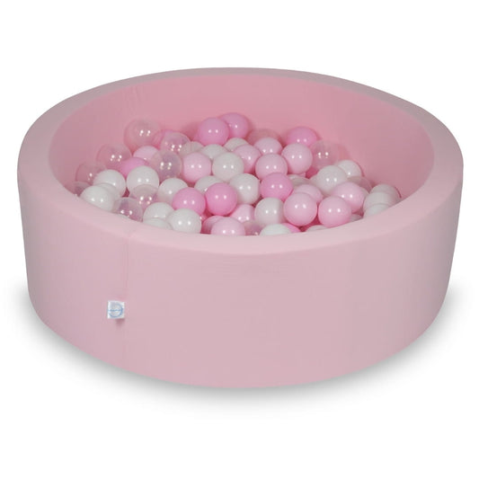 Piscine à Balles 90x30cm rose poudré avec balles 200pcs (rose clair, blanc, transparent, rose poudré)