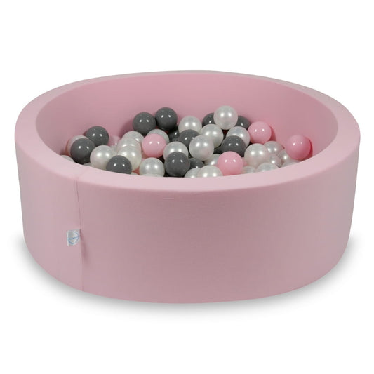 Piscine à Balles 90x30 rose poudré avec balles 200 pcs (perle, gris, rose clair)