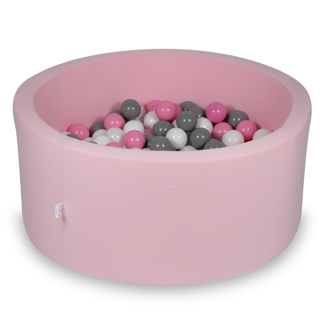 Piscine à Balles 90x40cm rose poudré avec balles 300pcs (blanc, gris, rose poudré)