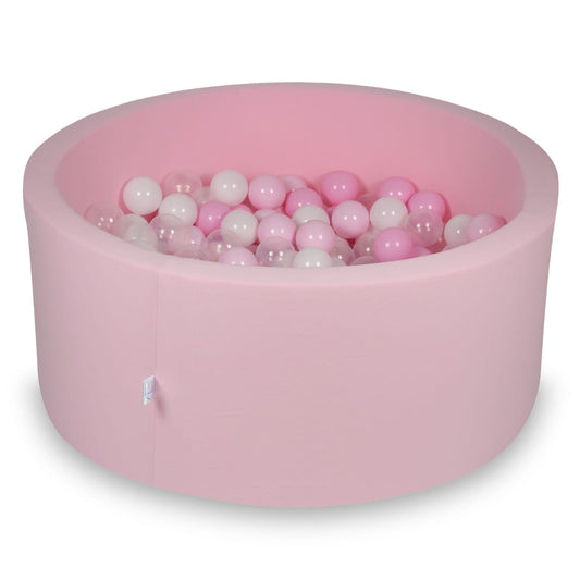 Piscine à Balles 90x40cm rose poudré avec balles 300pcs (rose clair, blanc, transparent, rose poudré)