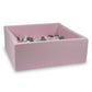 Piscine à Balles 110x110x40 rose poudré avec balles 600 pcs (perle, gris, rose clair)