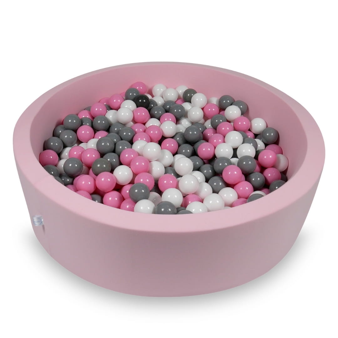 Piscine à Balles 110x30cm rose poudré avec des balles 400pcs (blanc, gris, rose poudré)