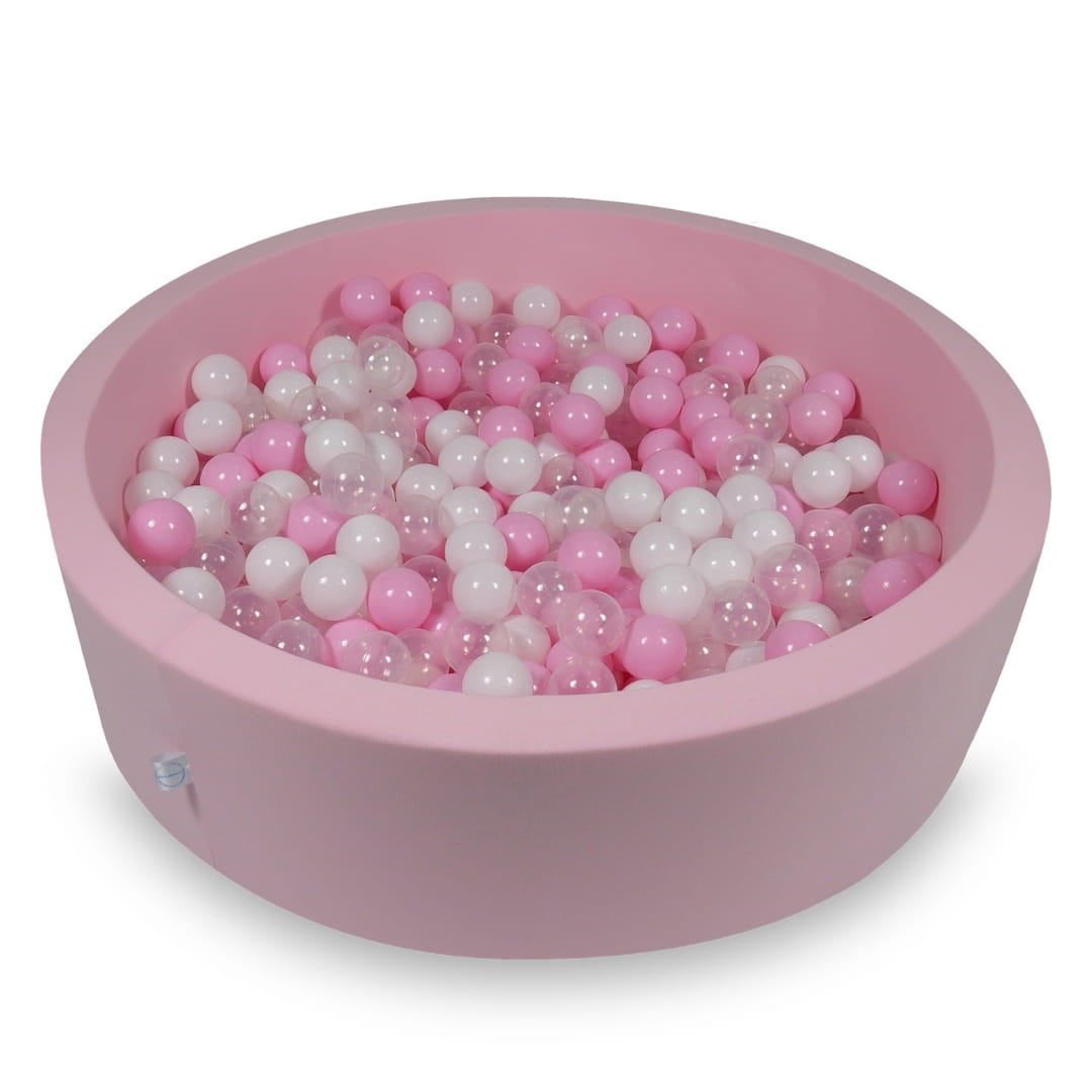 Piscine à Balles 110x30cm rose poudré avec balles 400pcs (rose clair, blanc, transparent, rose poudré)