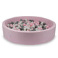 Piscine à Balles 130x30 rose poudré avec balles 600 pcs (transparent, gris, rose clair)