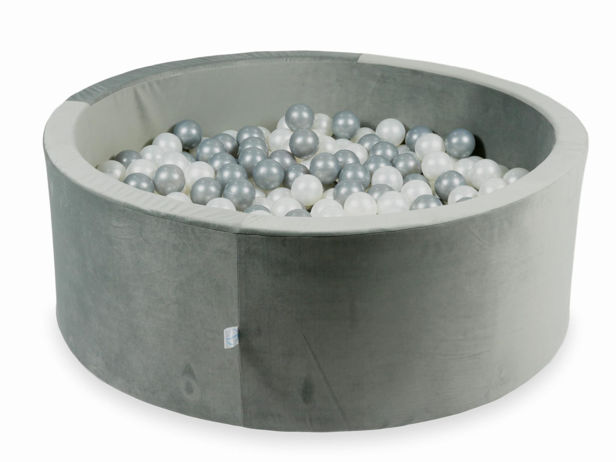 Piscine à Balles 110x40 Velvet gris avec balles 500 pcs (perle, argent)