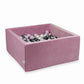 Piscine à Balles 90x90x40 Velvet Soft rose avec balles 400 pcs (rose perle clair, argent, graphite métallique, perle)