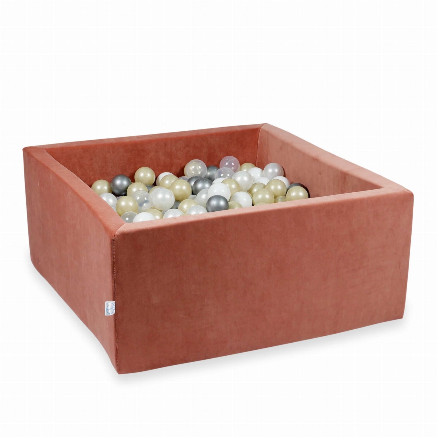 Piscine à Balles 90x90x40 Velvet Soft canyon clay avec balles 400 pcs (or rose, beige, or clair)