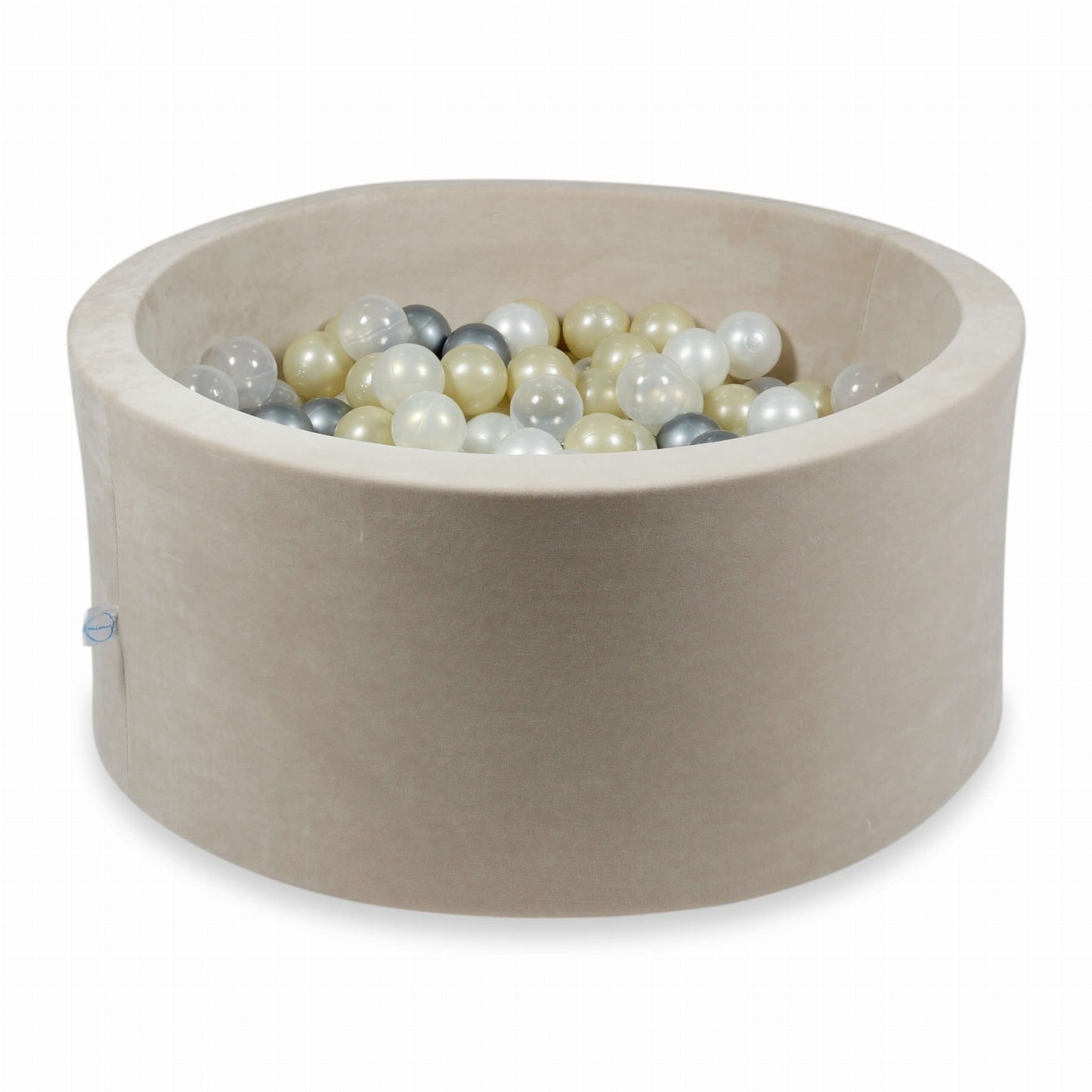 Piscine à Balles 90x40 Velvet Soft beige avec balles 300 pcs (or clair, iridescent, perlé, transparent, argent)