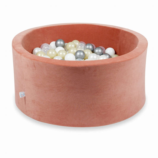 Piscine à Balles 90x40 Velvet Soft canyon clay avec balles 300 pcs (or rose, beige, or clair)