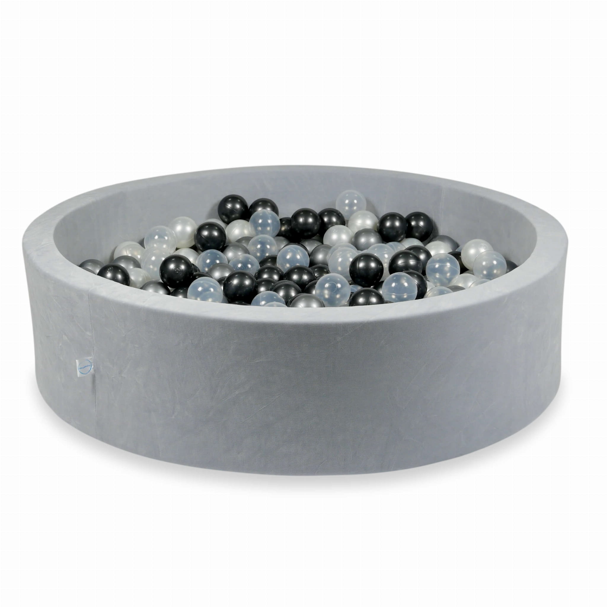Piscine à Balles 110x30 Velvet Soft gris clair avec balles 400 pcs  (perle, transparent, graphite métallique, argent)