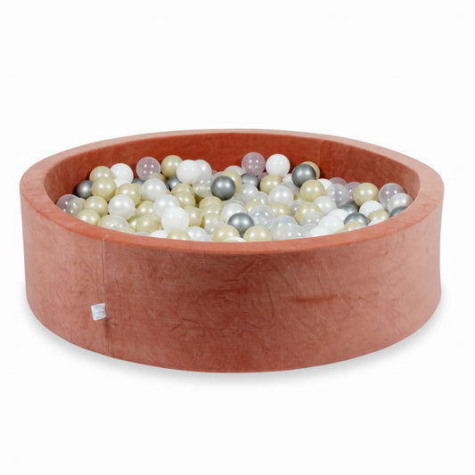 Piscine à Balles 110x30 Velvet Soft canyon clay avec balles 400 pcs (or rose, beige, or clair)