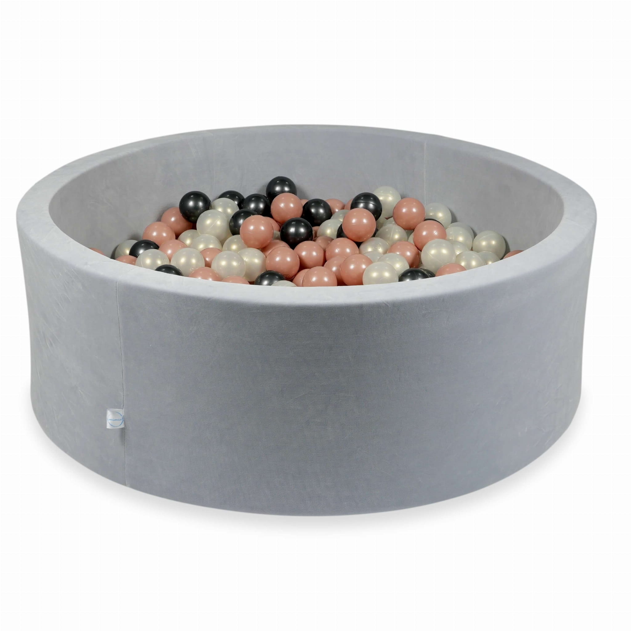 Piscine à Balles 110x40 Velvet Soft gris clair avec balles 500 pcs (or rose, iridescent, graphite métallique)