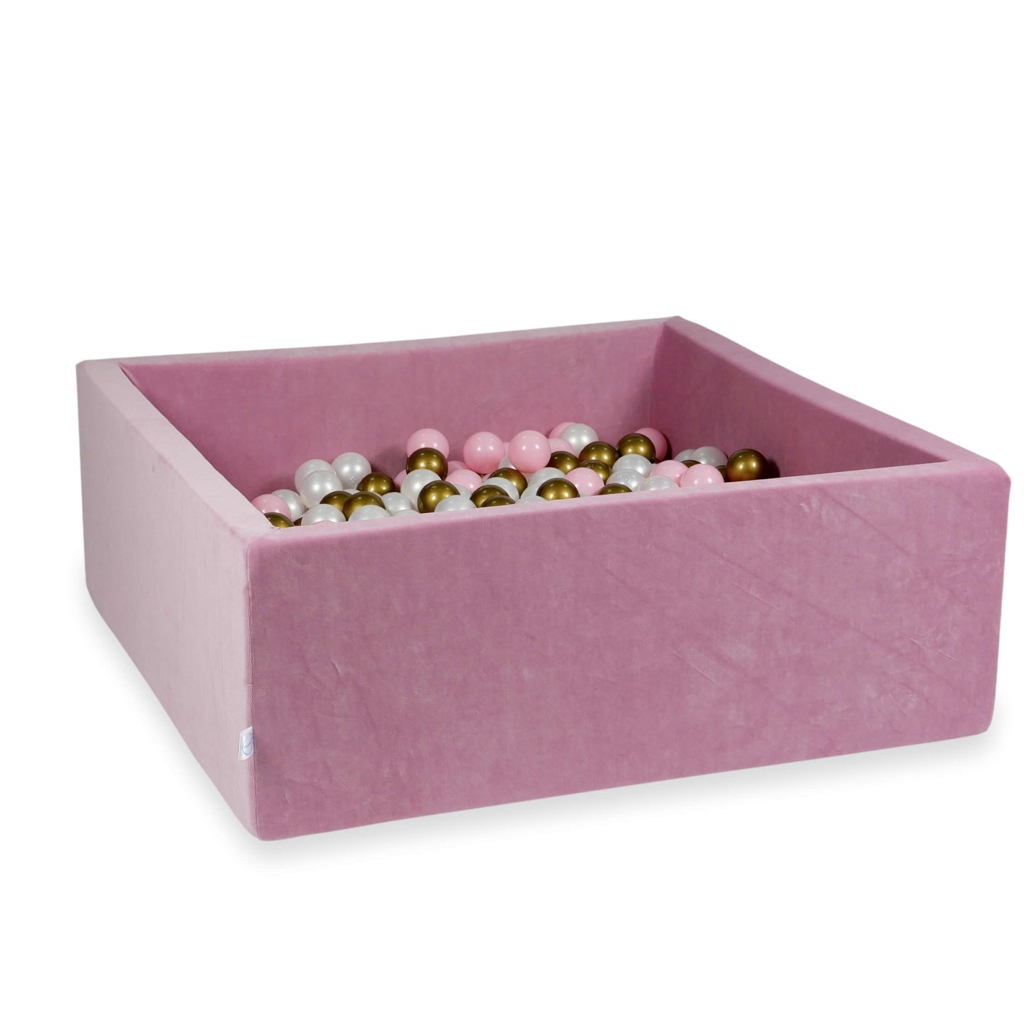 Piscine à Balles 110x110x40 Velvet Soft rose avec balles 600 pcs  (perle, vieil or, rose clair)