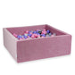 Piscine à Balles 110x110x40 Velvet Soft rose avec balles 600 pcs (graphite métallique, bruyère, rose poudre, perle, transparent)