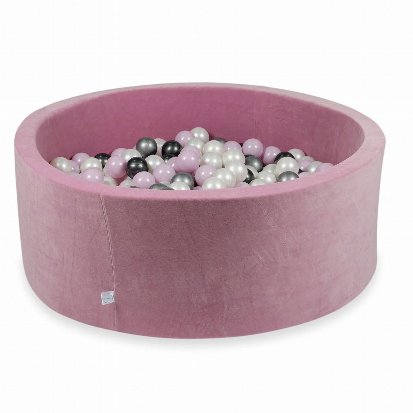 Piscine à Balles 110x40 Velvet Soft rose avec balles 500 pcs (rose perle clair, argent, graphite métallique, perle)