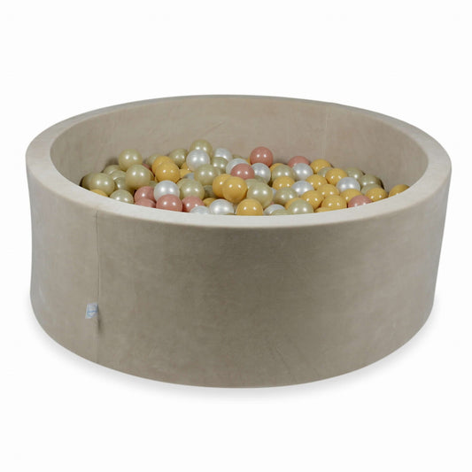 Piscine à Balles 110x40 Velvet Soft beige avec balles 500 pcs (or clair, perle, beige, or rose)