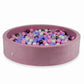 Piscine à Balles 130x30 Velvet Soft rose avec balles 600 pcs (graphite métallique, bruyère, rose poudre, perle, transparent)