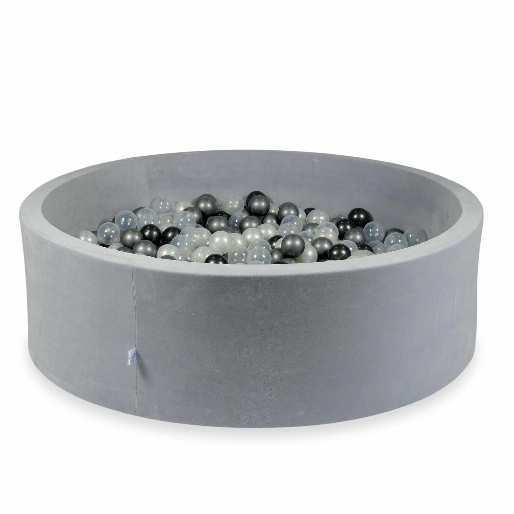 Piscine à Balles 130x40 Velvet Soft gris clair avec balles 700 pcs  (perle, transparent, graphite métallique, argent)