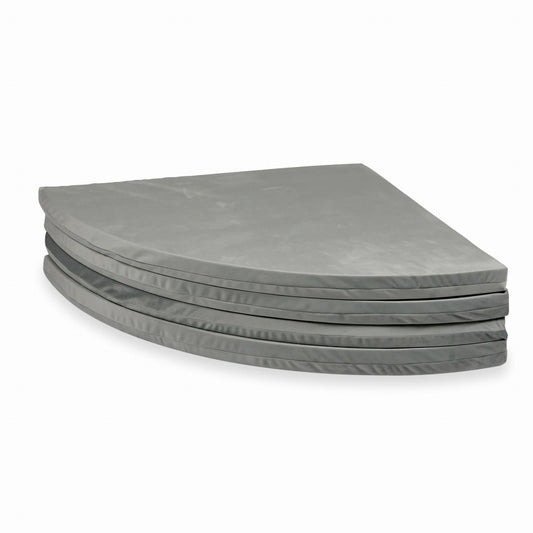 Tapis de jeu 160cm pour bébé, rond pliable, Velvet gris