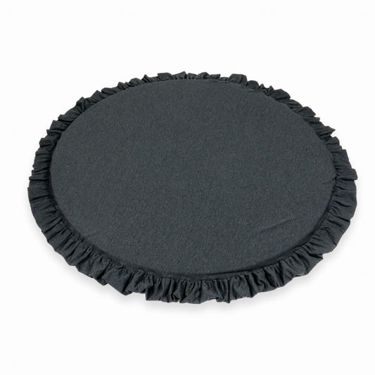 Tapis de jeu 100cm pour bébé rond avec volant, Graphite