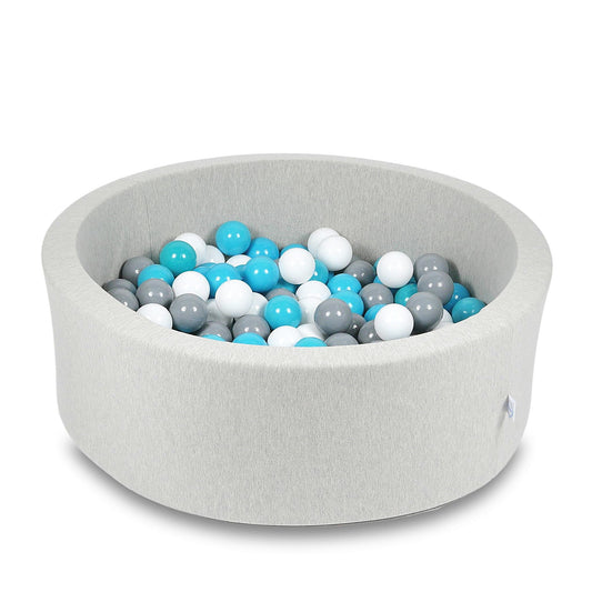Piscine à Balles 90x30cm gris clair avec balles 200pcs (bleu, blanc, gris)