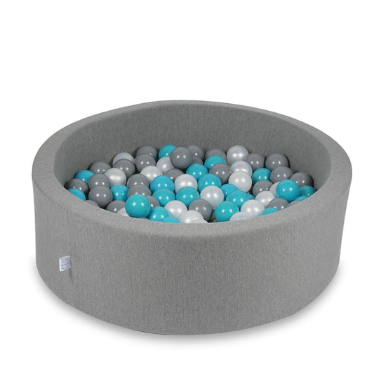 Piscine à Balles 90x30cm grise avec balles 200pcs (turquoise, gris, perle)