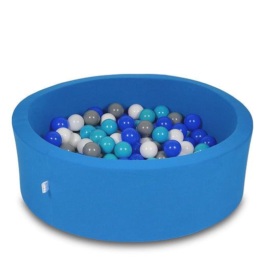 Piscine à Balles 90x30cm bleue avec balles 200pcs (turquoise, bleu, blanc, gris)