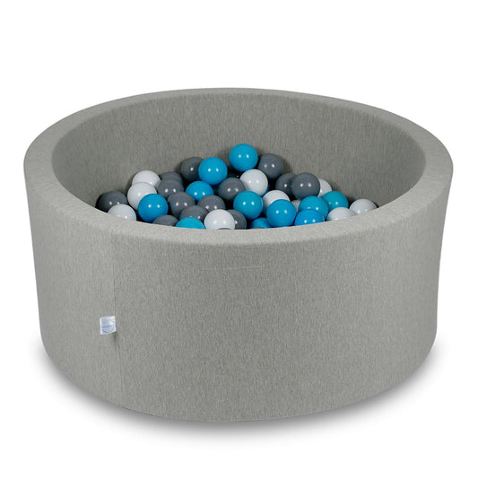 Piscine à Balles 90x40cm gris clair avec balles 300pcs (bleu, blanc, gris)