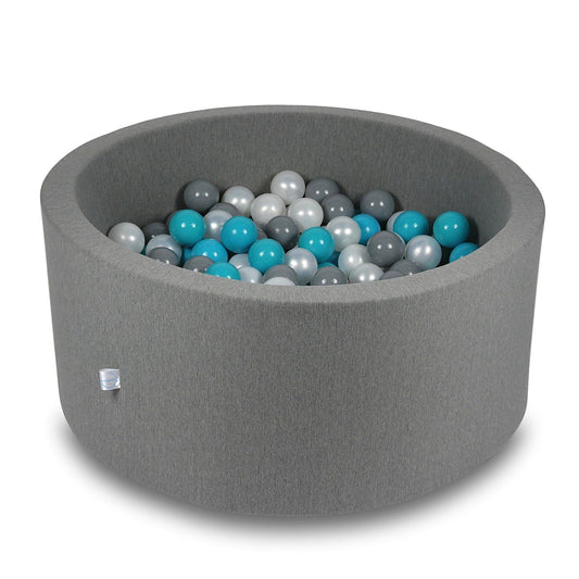 Piscine à Balles 90x40cm grise avec balles 300pcs (turquoise, gris, perle)