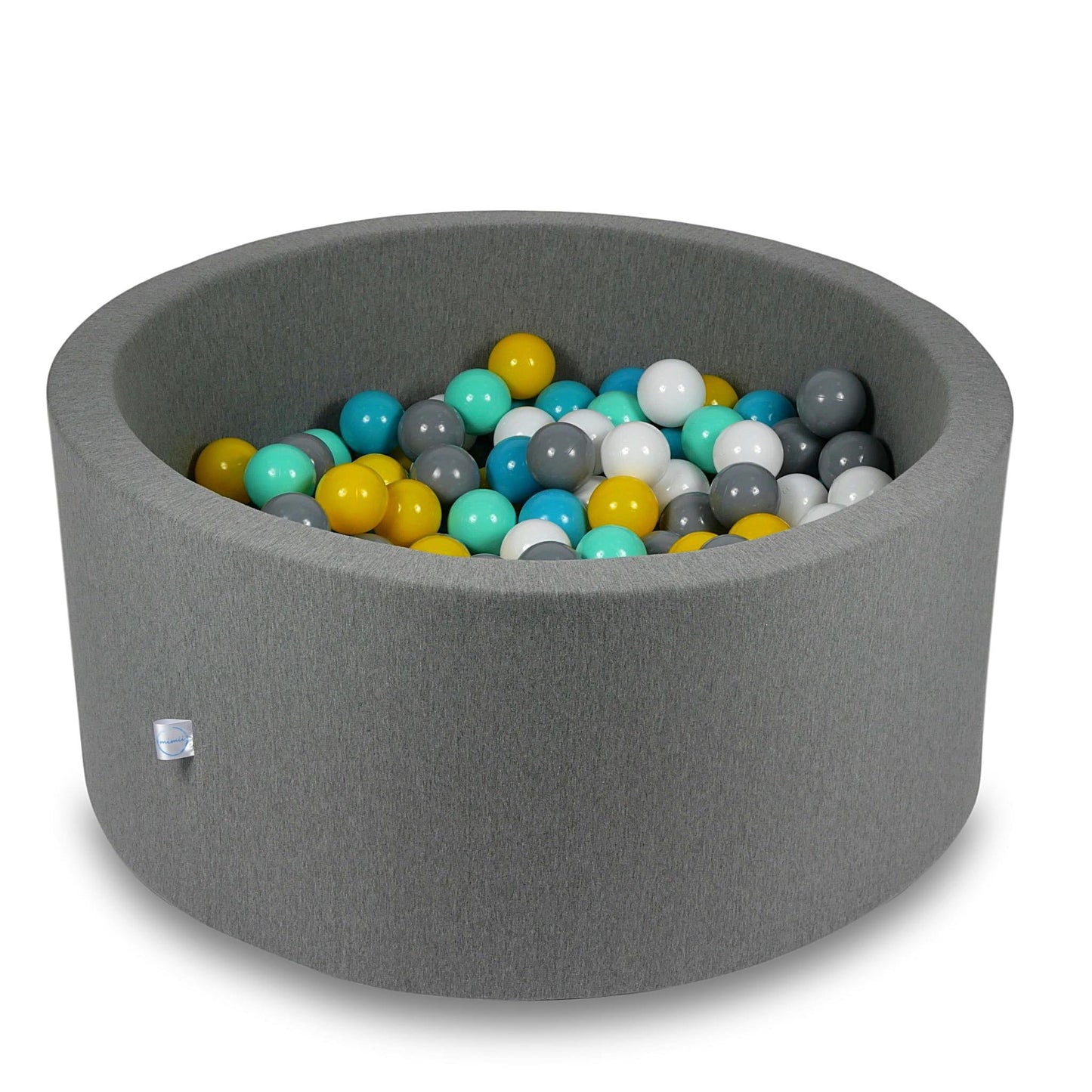 Piscine à Balles 90x40cm grise avec balles 300pcs (blanc, gris, turquoise, jaune, menthe)