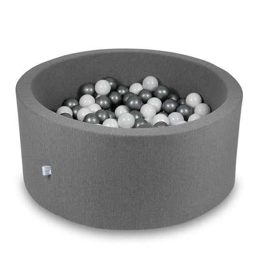 Piscine à Balles 90x40cm grise avec balles 300pcs (blanc, argent)